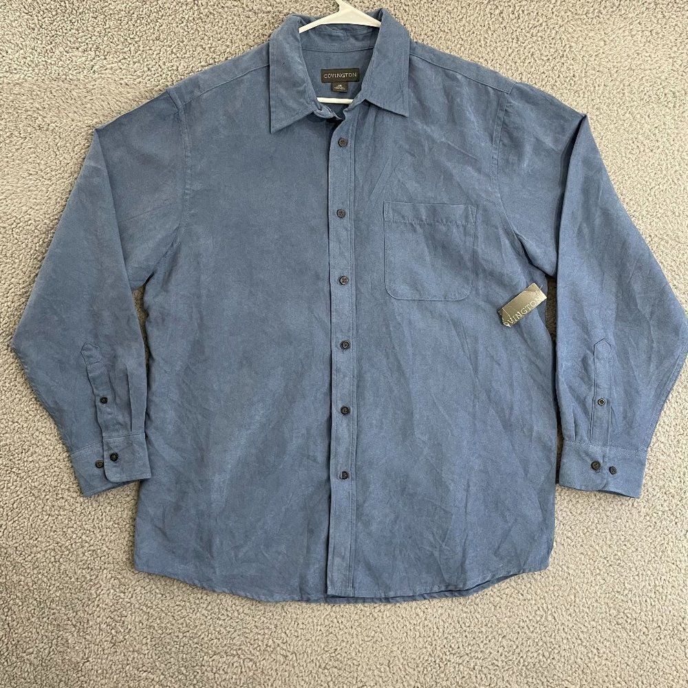 Covington Shirt Men L Blue Casual Long Sleeve Button Down NWT